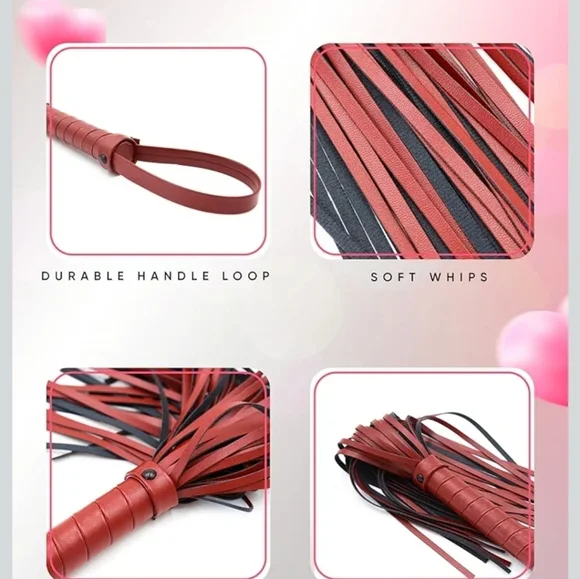 Red & Black Faux Leather “After Dark” Tassel Tease | 20” | New in Package - Picture 4 of 6